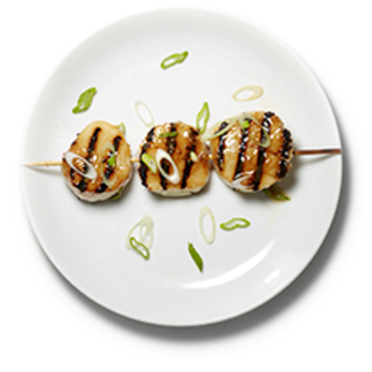 Grilled scallops with miso glaze