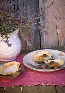 Grilled scallops with truffle butter