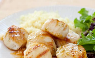 Grilled sea scallops