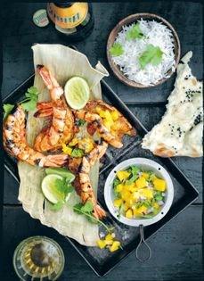 Grilled seafood with Goan masala paste