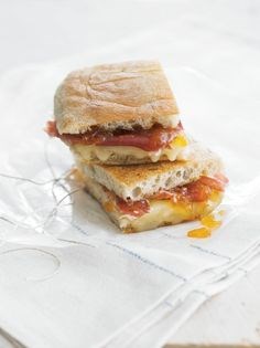 Grilled serrano ham and Manchego sandwich
