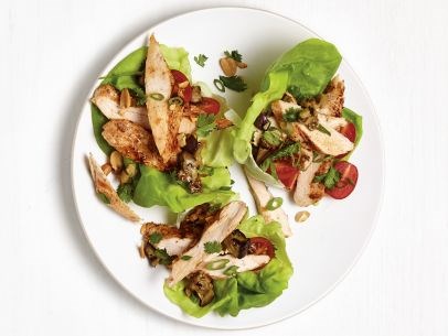 Grilled sesame chicken lettuce cups