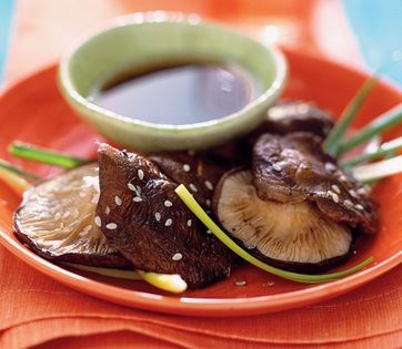 Grilled sesame mushrooms