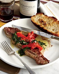 Grilled short ribs with anchovy vinaigrette