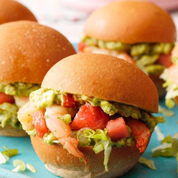 Grilled shrimp & watermelon sliders