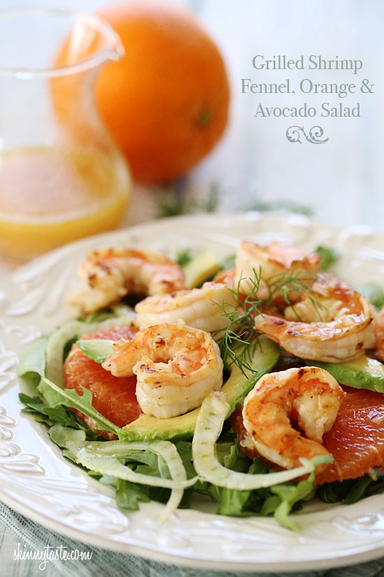 Grilled shrimp avocado fennel and orange salad recipe | Eat Your Books