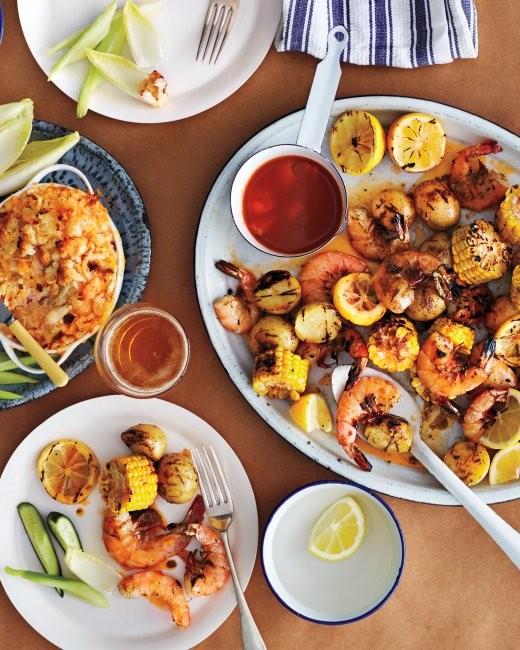 Grilled shrimp "boil"