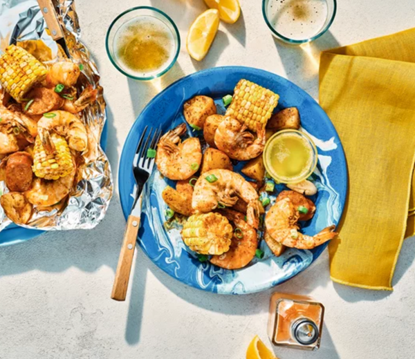 Grilled shrimp boil packets