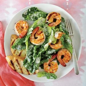 Grilled shrimp Caesar salad