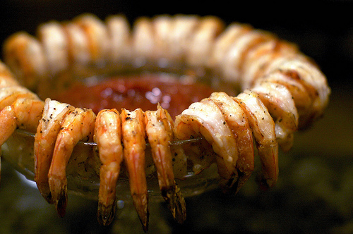 Grilled shrimp cocktail