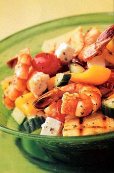 Grilled-shrimp Greek salad