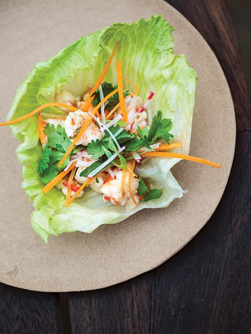 Grilled shrimp lettuce cups