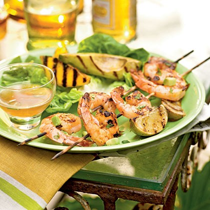 Grilled shrimp, mango, and avocado