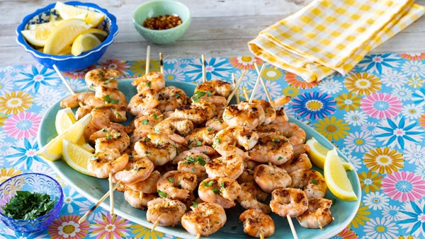 Grilled shrimp skewers