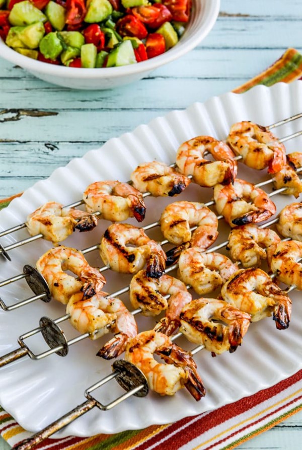 Grilled shrimp skewers