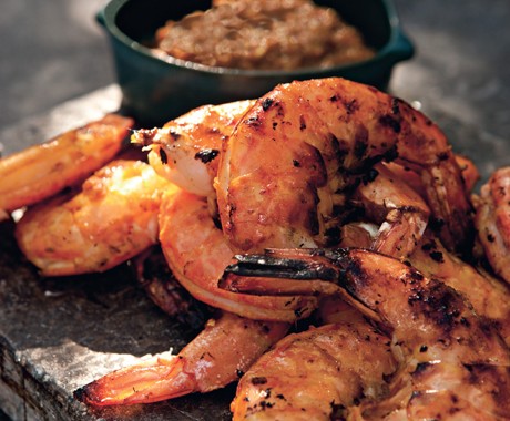 Grilled shrimp with fiery lemongrass-chile sambal