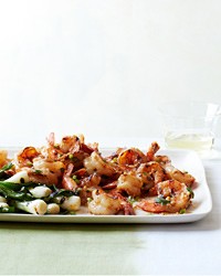 Grilled shrimp with miso butter