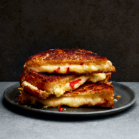 Grilled sourdough, Gruyère and chilli melts
