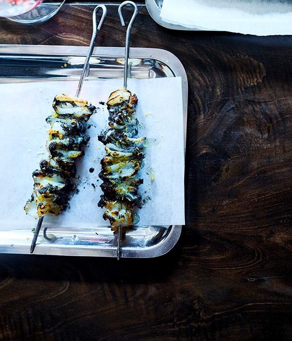 Grilled southern calamari and ink sticks