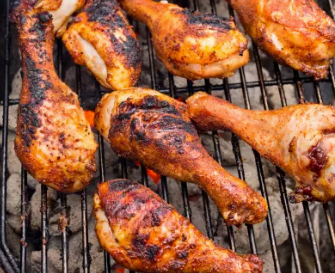 Grilled spice-rubbed chicken drumsticks