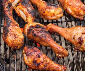Grilled spice-rubbed chicken drumsticks