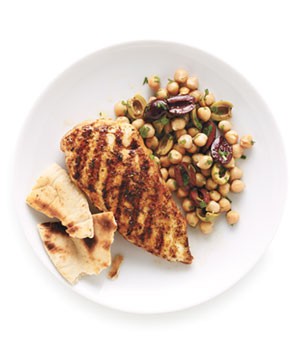 Grilled spiced chicken with chickpeas