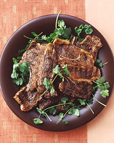 Grilled spiced lamb chops
