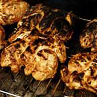 Grilled spiced poussin