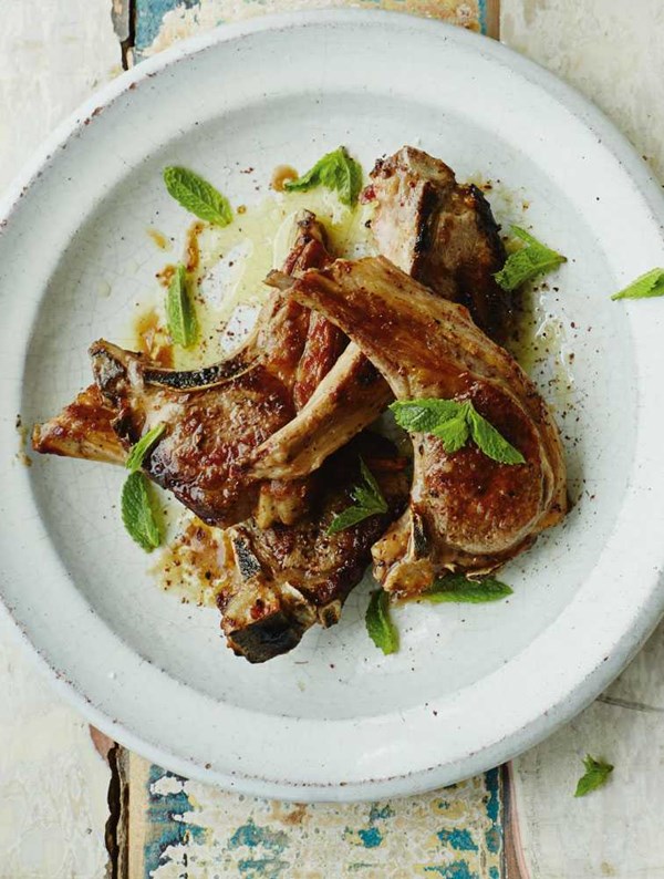 Grilled spicy lamb chops with fattoush