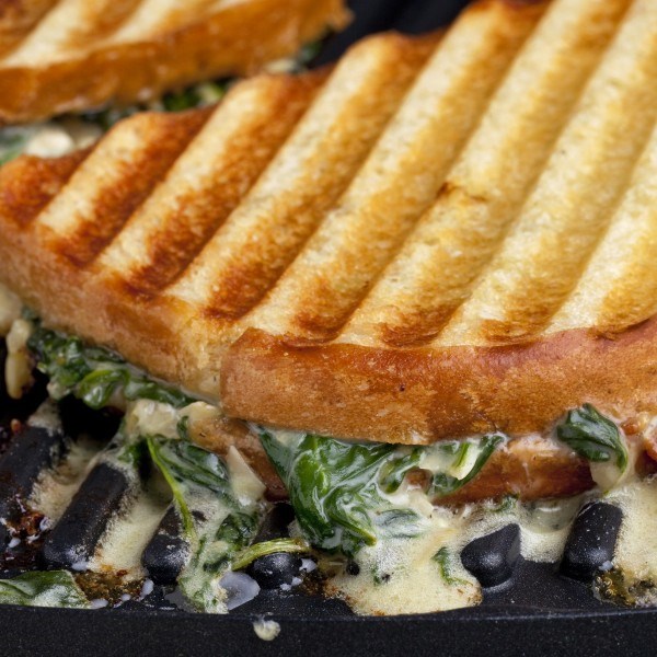 Grilled spinach and artichoke dip sandwich