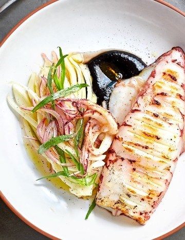 Grilled squid and pickled fennel