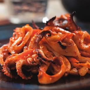 Grilled squid salad