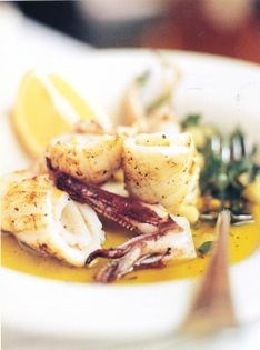 Grilled squid with chermoula