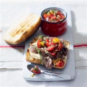 Grilled steak and salsa sarnie
