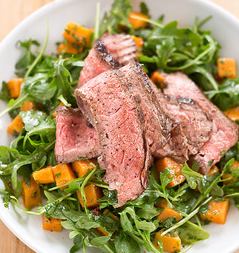 Grilled steak and sweet potato salad with chile-lime dressing
