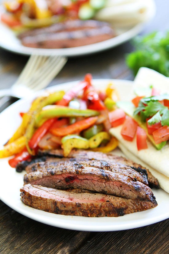 Grilled steak fajitas
