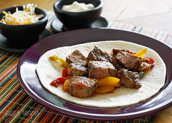 Grilled steak fajitas