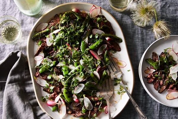Grilled steak salad with fish sauce vinaigrette 