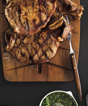Grilled steak with caper sauce