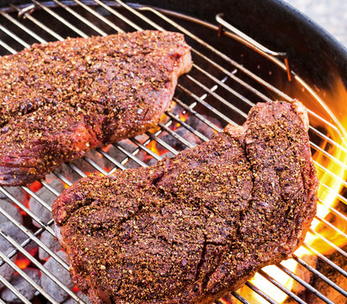 Grilled steak with New Mexican chile rub