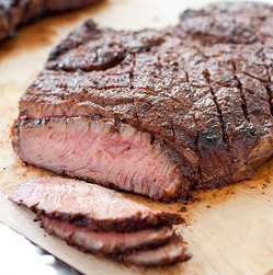 Grilled steak with spicy chipotle chile rub