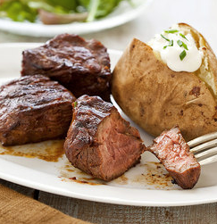 Grilled steakhouse steak tips