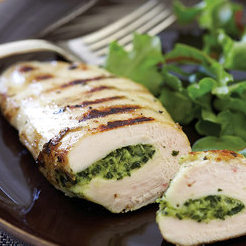 Grilled stuffed chicken breasts