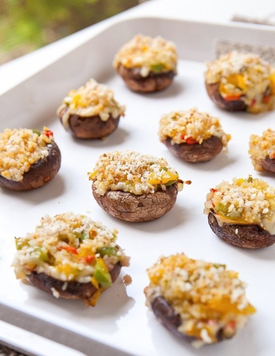 Grilled stuffed mushrooms