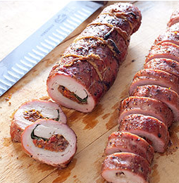 Grilled stuffed pork tenderloin