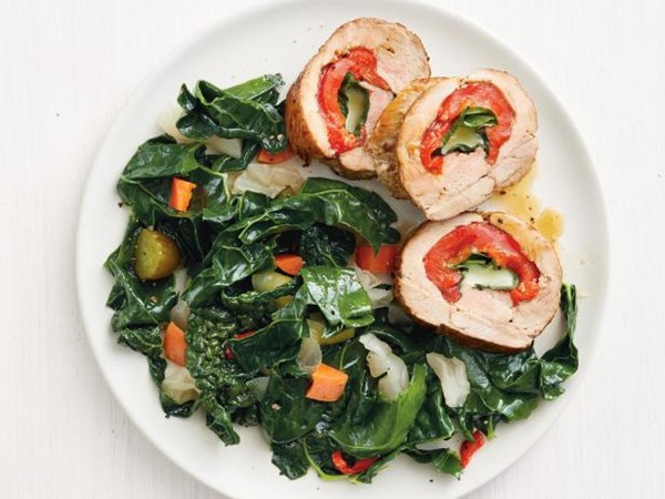 Grilled stuffed pork tenderloin