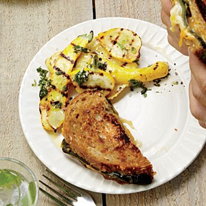 Grilled summer squash gremolata