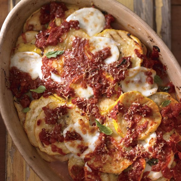 Grilled summer squash Parmesan (Zucchine alla Parmigiana)
