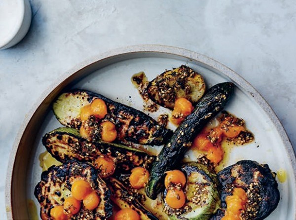 Grilled summer squash, za'atar & cherry tomato confit