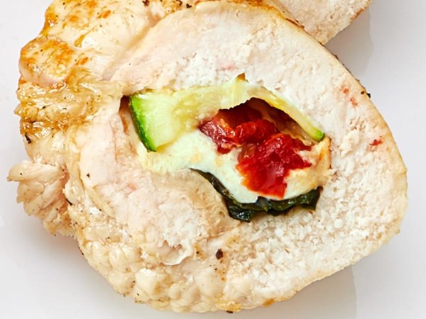 Grilled sun-dried tomato stuffed chicken breasts